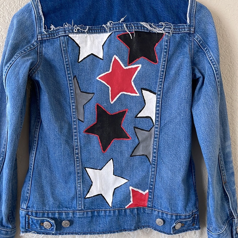 Madewell Patchwork Raw Hem Distressed Jean Jacket Size XS - Picture 4 of 10